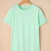 Women's Iceland Blue Plus Size T-Shirt with Round Neck and Rolled Sleeves - Image 5