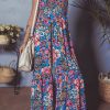 Women's Pink Floral Smocked Bust Spaghetti Strap Wide Leg Jumpsuit - Trendy and Comfortable Summer Outfit - Image 10