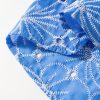 Women's Sky Blue Eyelet Flower Embroidery Frilled Short Puff Sleeve Blouse - Image 10