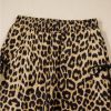 Women's Brown Leopard Print Bow Tie Drawstring High Waist Pants - Image 10