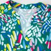 Trendy Plus Size Green Abstract Print Knotted Short Sleeve Blouse - Image 8
