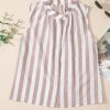 Women's Khaki Stripe Casual Button Down Sleeveless Shirt - Perfect for Summer - Image 4