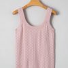 Elegant Light Pink Solid Textured Checkered U Neck Sweater Vest for Women - Image 7