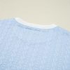 Women's Beau Blue Contrast Trim Textured Crewneck Tee and Pocketed Skirt Set - Image 7