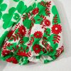 Elegant Green Floral Blouse with Contrast Embroidered Puff Short Sleeves - Image 13