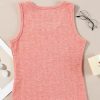 Women's Fuchsia Solid Color Textured U Neck Slim Tank Top for Daily Wear - Image 7