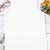 Elegant Women's White U Neck Eyelet Accent Sweater Vest - Image 11