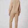 Women's Parchment Solid Half Button Sweatshirt and High Waist Sweatpants Set - Image 2