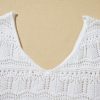 Women's Elegant White V Neck Textured Hollow-Out Sweater Vest - Image 11