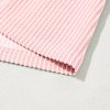 Blossom Pink Corded Knit Crew Neck Puff Sleeve Shift Mini Dress for Women - Image 14