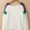 Women's White Daisy Flower Pointelle Knit Sweater - Image 10