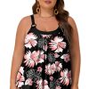 Black 2-Piece Plus Size Wide Strap Floral Tankini Set - Versatile Swimwear for Beach & Vacation - Image 13