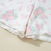 Charming Women's Pink Floral Ribbed Lounge Set with Lettuce Trim - Comfy Tee and Shorts - Image 25