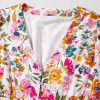 Women's Red Floral Short Sleeve V Neck High Waist Maxi Dress - Elegant and Flattering - Image 23