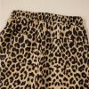 Women's Brown Leopard Print Bow Tie Drawstring High Waist Pants - Image 11