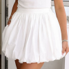 Women's White Bubble Mini Skirt with Pockets - Casual Summer Style - Image 6