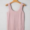 Elegant Light Pink Solid Textured Checkered U Neck Sweater Vest for Women - Image 8