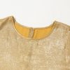 Elegant Gold Metallic Luster Frilled Half Sleeve Blouse for Women - Image 9