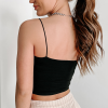 Women's Black Spaghetti Strap Cropped Tank Top - Slim Fit Cami - Image 2