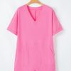 Women's Bonbon Loose Half Sleeve V Neck Knit Romper - Casual Summer Jumpsuit - Image 5