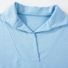 Women's Sky Blue Rainbow Colorblock Collared Short Sleeve Top & Shorts Set - Image 6