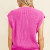 Women's Bright Pink Western Horse Embroidered Round Neck Sweater Tee - Image 2