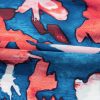 Plus Size Blue Abstract Print Shirred Ruffled Short Sleeve Mini Dress - Image 11