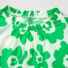 Elegant Green Floral Blouse with Contrast Embroidered Puff Short Sleeves - Image 14