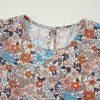 Women's Apricot Bohemian Floral Print Short Puff Sleeve Mini Dress - Image 21