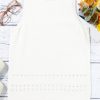 Elegant Women's White U Neck Eyelet Accent Sweater Vest - Image 12