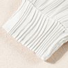 Women's White Textured Wavy Round Neck Long Sleeve Top - Image 13