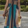 Women's Brown Retro Geometric Printed Y Back Sleeveless Maxi Dress - Image 5