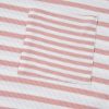 Cozy Pink Stripe Waffle Knit Pocketed Half Sleeve Plus Size T-Shirt - Image 10