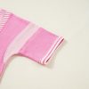 Trendy Women's Pink Stripe Color Block Patchwork Half Sleeve T-Shirt - Image 19