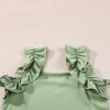 Women's Smoke Green Solid Ruffle Trim Sleeveless Top - Image 8