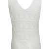 Women's Elegant White V Neck Textured Hollow-Out Sweater Vest - Image 20