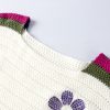 Women's White Daisy Flower Pointelle Knit Sweater - Image 14