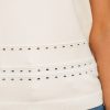 Elegant Women's White U Neck Eyelet Accent Sweater Vest - Image 7