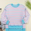 Women's Pink Stripe High-Low Pullover Tunic Sweatshirt - Image 11