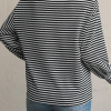 Women's Black Stripe Long Sleeve Top - Casual and Trendy - Image 2