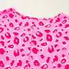 Chic Women's Pink Leopard V Neck Loose Short Sleeve Top for Casual Wear - Image 12