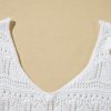 Women's Elegant White V Neck Textured Hollow-Out Sweater Vest - Image 13