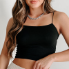 Women's Black Spaghetti Strap Cropped Tank Top - Slim Fit Cami - Image 6