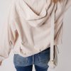 Women's White Corduroy Hooded Zip-Up Jacket with Drawstring - Image 6