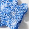 Women's Sky Blue Eyelet Flower Embroidery Frilled Short Puff Sleeve Blouse - Image 8