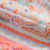 Women's Pink Patchwork Print Bubble Sleeves Belted Plus Size Dress - Image 11