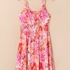 Women's Red Floral Spaghetti Strap Surplice Neck Mini Dress - Chic & Stylish - Image 7