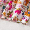 Women's Red Floral Short Sleeve V Neck High Waist Maxi Dress - Elegant and Flattering - Image 27