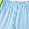 Women's Sky Blue Rainbow Colorblock Collared Short Sleeve Top & Shorts Set - Image 11