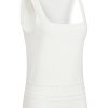 Elegant Women's White U Neck Eyelet Accent Sweater Vest - Image 22